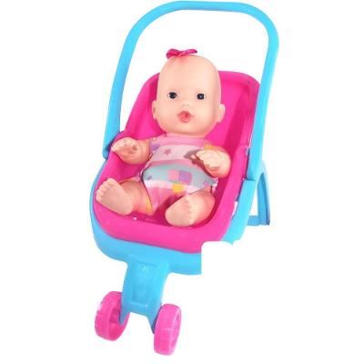 Boneca Meu Beijinho Baby Passeio com Carrinho Leve para Brincar e Cuidar Sid Nyl
