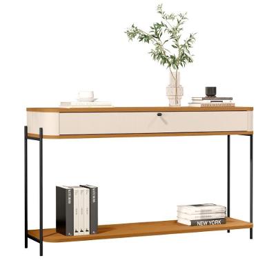 Aparador Cadiz Moderno 1 Gaveta MDF 123CM Off White Nature Preto Casah