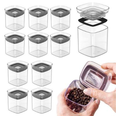 Kit 12 Potes Herméticos Organizadores Porta Temperos 150ML Plástico Livre de BPA Transparente Yoi