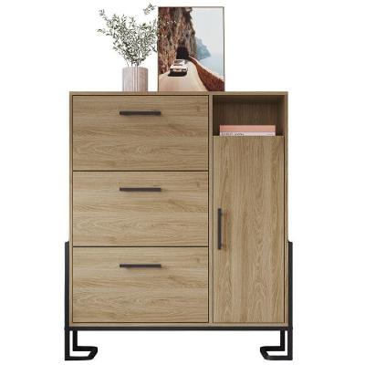 Sapateira P1062 4 Portas 3 Prateleiras 96cm Oak Preto Placa & Ponto