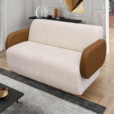 Sofá Túlio 2 Lugares 188CM Off White Sintético PU D'Rossi