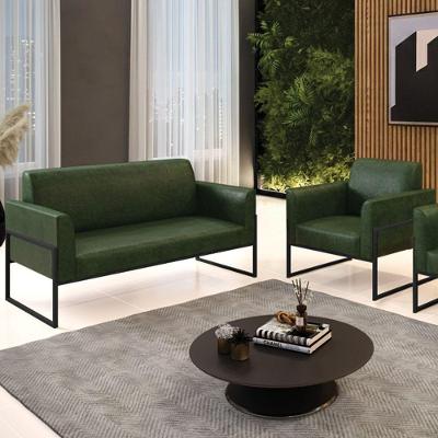Sofá Marisa 3 Lugares Fixo 114CM Verde Sintético Industrial D'Rossi