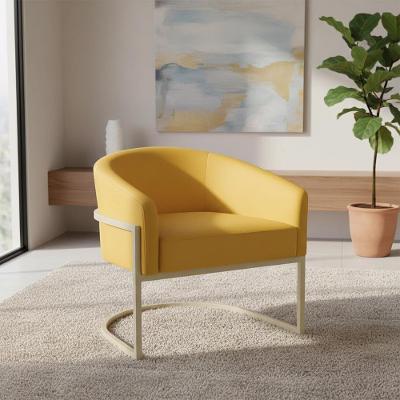 Poltrona Arielle Industrial Veludo Espuma D26 Mostarda D'Rossi