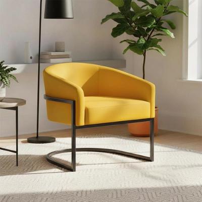 Poltrona Arielle Decorativa Industrial Veludo Mostarda D'Rossi