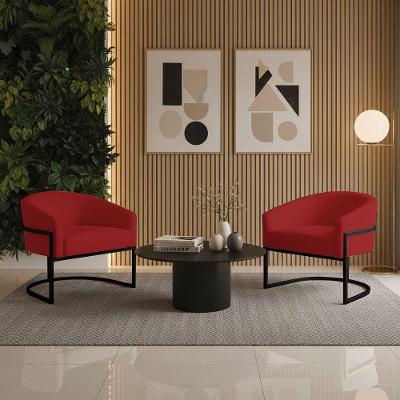 Kit 2 Poltronas Arielle Decorativas Veludo Confortável Marsala D'Rossi