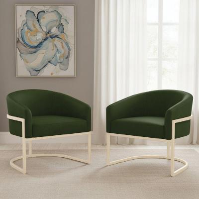 Kit 2 Poltronas Arielle Industrial Couro Sintético Espuma D26 Verde D'Rossi