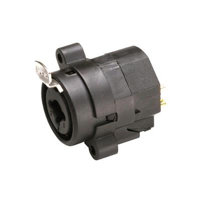 Conector XLR Jack Combo para XLR e P10 Painel Preto Santo Angelo