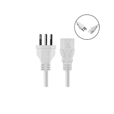 Kit 10 Cabos de Força Tripolar Fonte 2m 250V Branco Vinik