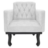 Kit Diva Recamier Azura 140Cm Lado Esquerdo E 02 Poltronas Classic Suede - Doce Sonho Móveis Branco - 5