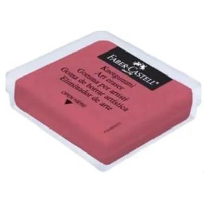 Borracha Artística Maleável Faber-Castell Limpa Tipos Colorida com Capa Protetora Vermelho