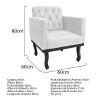 Kit Diva Recamier Azura 140Cm Lado Direito E 02 Poltronas Classic Suede - Doce Sonho Móveis Branco - 3