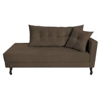 Kit Diva Recamier Azura 140Cm Lado Esquerdo E 02 Poltronas Classic Suede - Doce Sonho Móveis Marrom - 6
