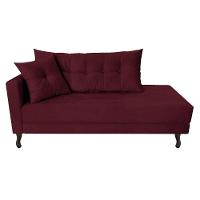Kit Diva Recamier Azura 140Cm Lado Direito E 02 Poltronas Classic Suede - Amarena Móveis Bordô - 1