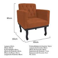 Kit Diva Recamier Azura 160Cm Lado Esquerdo E 02 Poltronas Suede - Doce Sonho Móveis Terracota - 3