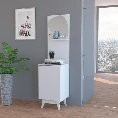 Aparador com Espelho Retrô CR50221 1 Porta 45cm Branco Multimóveis