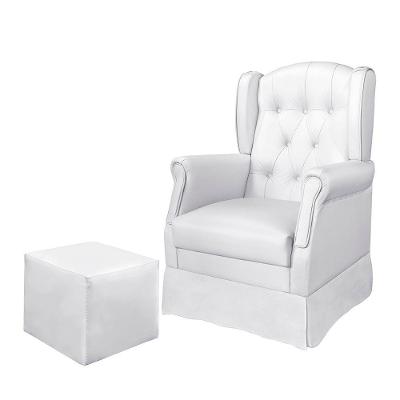 Poltrona de Amamentação Balanço com Puff Amélia Corino Branco Loja Sheep