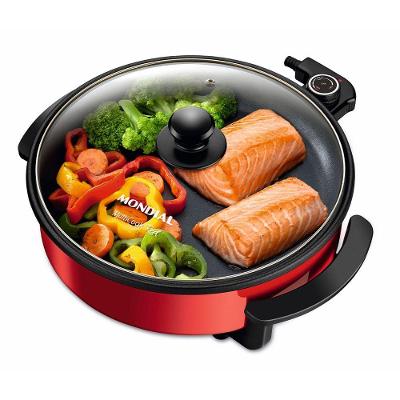 Panela Elétrica Mondial Multicook Red Pe-28 Panela Eletrica Grill-127v-vermelho