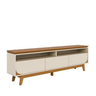 Bancada TV Selene 75" 200CM MDP 3 Gavetas Cinamomo Off White Madetec