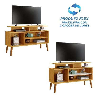 Rack para TV Lyon 42 Polegadas com Pés Palito Naturale-off White Carmolar Móveis