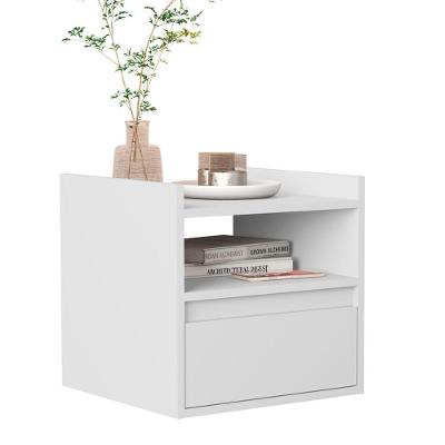 Mesa de Cabeceira Minerva em MDF-MDP Branco com Gavetas SAL Movelaria