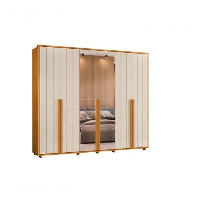 Guarda Roupa Casal Volpi 6 Portas Giratórias 6 Gavetas MDF Cinamomo-off White Madetec Móveis