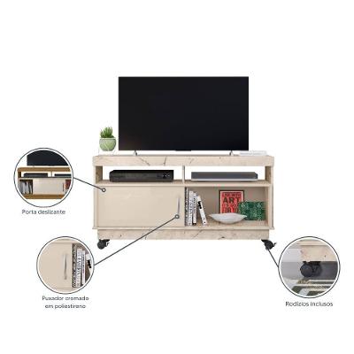 Rack para TV Artur 50" 121cm MDP Calacata-off White Madetec Móveis