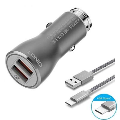 Carregador Veicular Usb Turbo Qualcomm 3.0 Com Cabo Type C