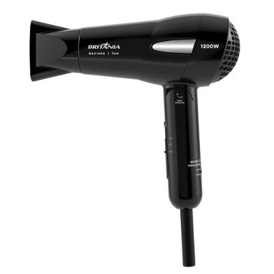Secador de Cabelos BSC1200 1200W Ion Tourmaline 2 Temperaturas Preto Britânia Bivolt