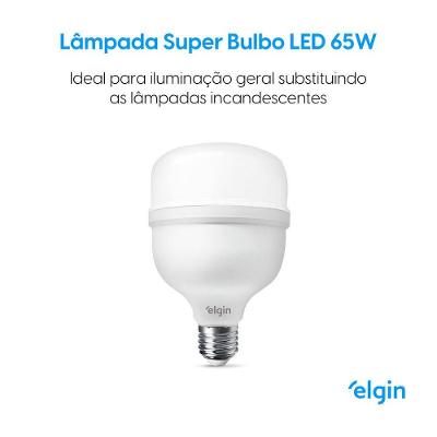 Lâmpada LED Super Bulbo 65W Bivolt 6500 Lúmens E27 Branco Elgin