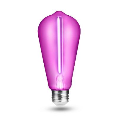 Lâmpada LED ST64 Base E27 Bivolt Filamento Carbono Rosa Elgin