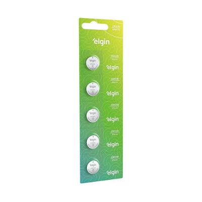 Bateria de Lítio CR2025 3V com 5 Unidades Longa Duração Elgin