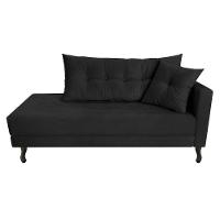 Kit Diva Recamier Azura 185Cm Lado Esquerdo E 02 Poltronas Classic Suede - Amarena Móveis Preto - 11