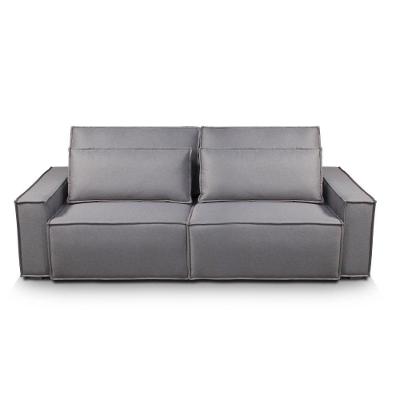 Sofá Ayla 2 Lugares Retrátil e Reclinável 246cm Cinza Linho Gralha Azul