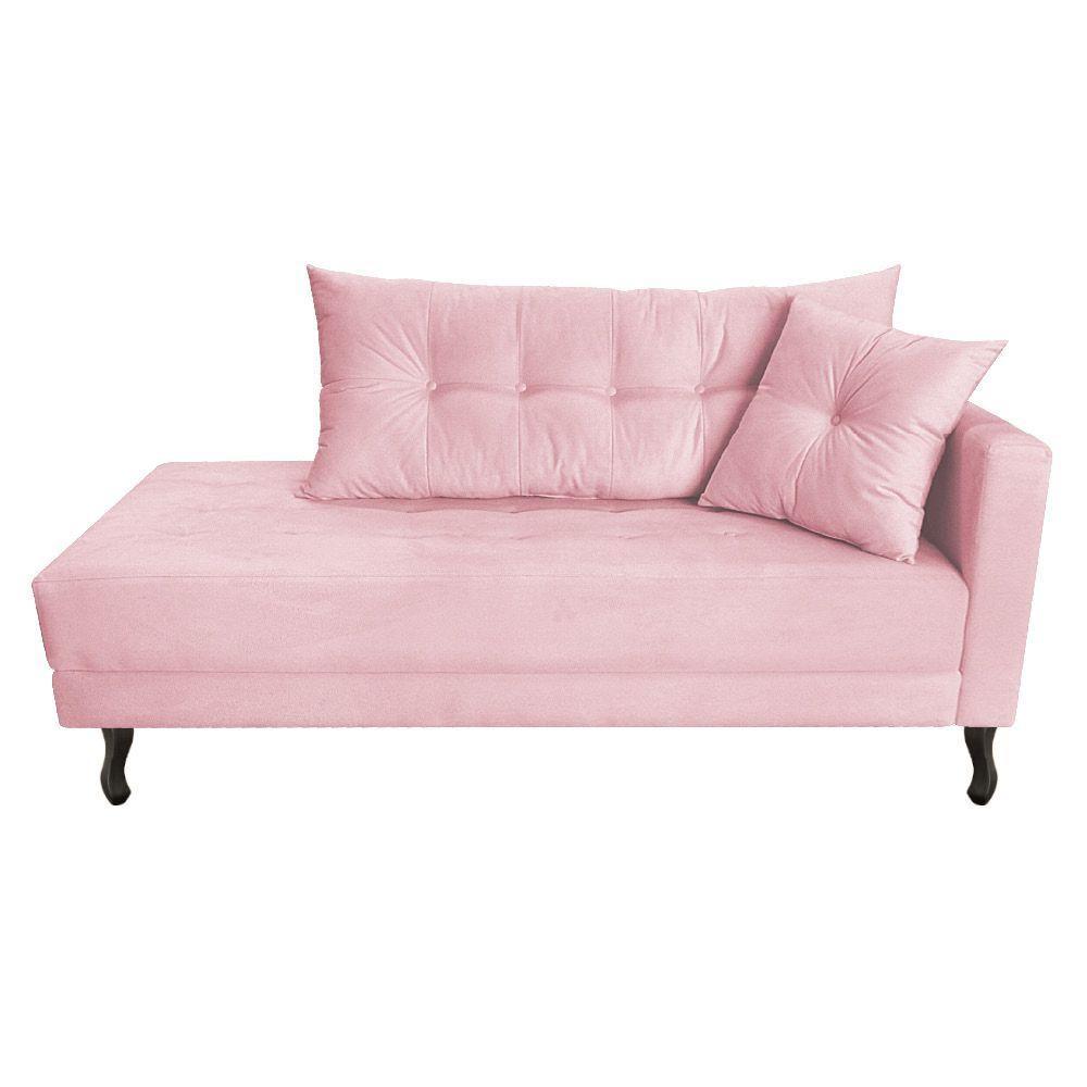 Kit Diva Recamier Azura 160Cm Lado Esquerdo E 02 Poltronas Suede - Doce Sonho Móveis Rosabebê - 6