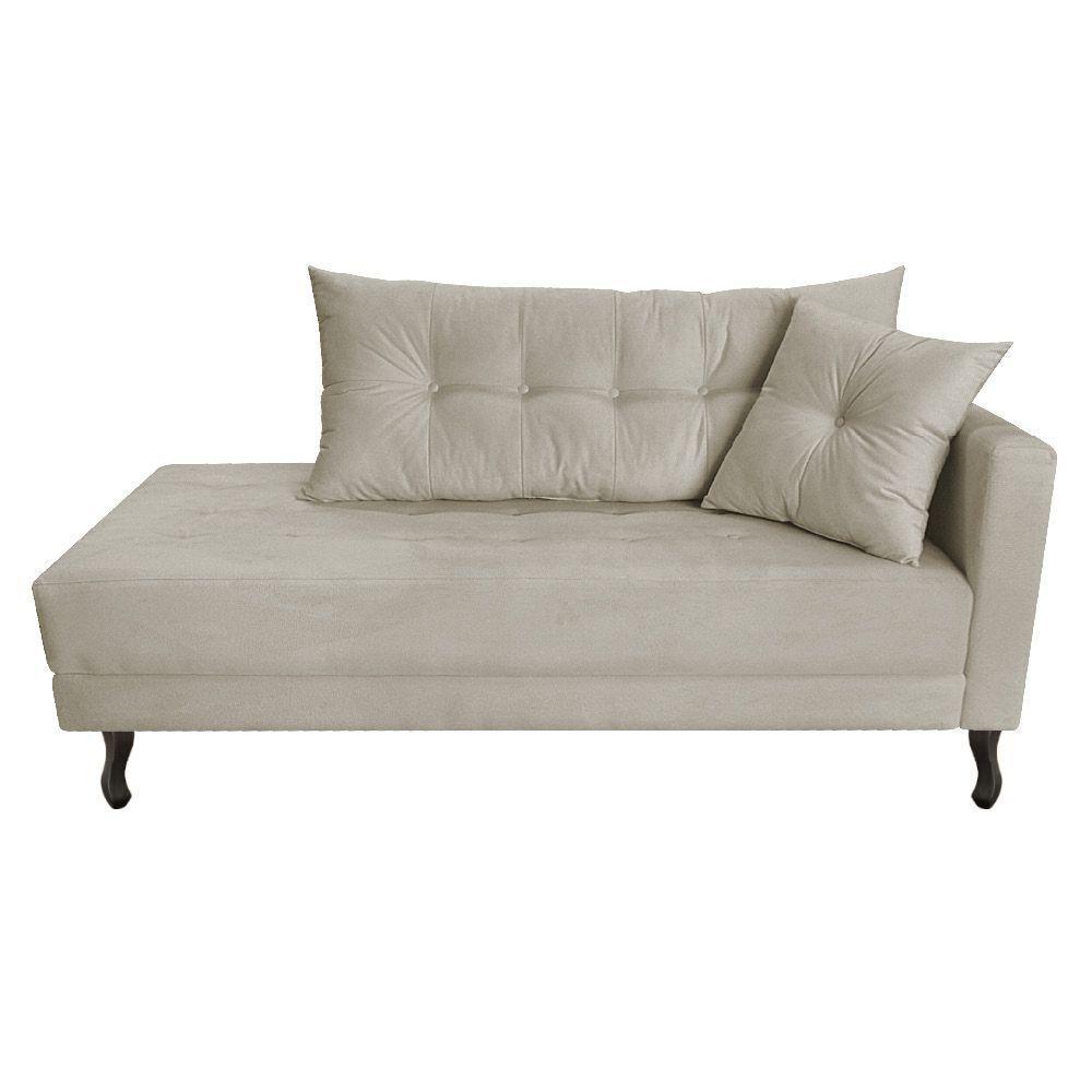 Kit Diva Recamier Azura 185Cm Lado Esquerdo E 02 Poltronas Classic Linho - Amarena Móveis Bege - 6