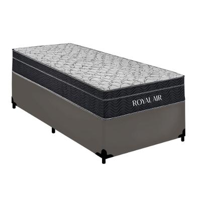 Cama Box Solteiro Royal Air Molas Ensacadas Madeira Cinza Royal