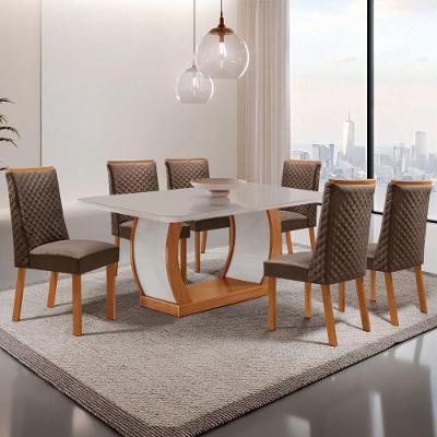 Mesa de Jantar Milena 6 Lugares Retangular MDF 180CM Off White Moderna
