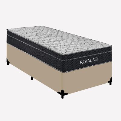 Cama Box Solteiro Royal Air Pillow Top Molas Ensacadas Suede Bege