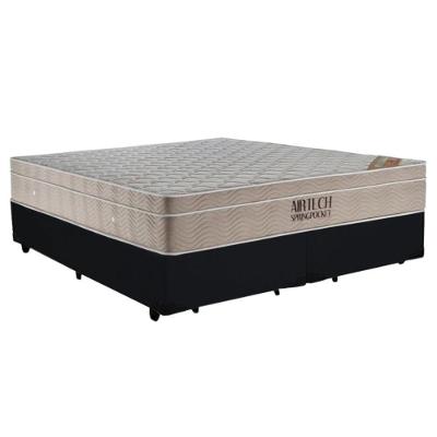Cama Box com Colchão King Airtech Molas Ensacadas Euro Pillow Suede Preto Ortobom