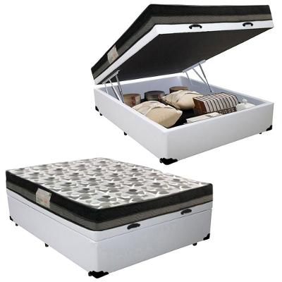 Cama Box Baú Casal Iso Dupla Face Colchão Branco Ortobom