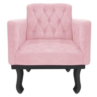 Kit Diva Recamier Azura 160Cm Lado Direito E 02 Poltronas Classic Suede - Amarena Móveis Rosabebê