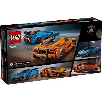 Kit Lego Speed Champions Lamborghini Revuelto e Huracán STO 607 Peças