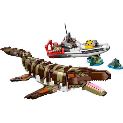 Lego Jurassic World Missão do Barco Mosasaurus Brinquedo de Construção 858 Peças