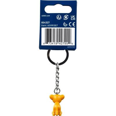 Chaveiro Simba Disney Personagem com Corrente de Metal Amarelo Lego