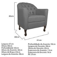 Kit Diva Recamier Diana 185Cm Lado Direito E 02 Poltronas Julia Suede - Amarena Móveis Cinza