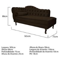 Kit Diva Recamier Diana 185Cm Lado Direito E 02 Poltronas Julia Corano - Amarena Móveis Marrom