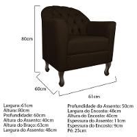 Kit Diva Recamier Diana 185Cm Lado Direito E 02 Poltronas Julia Corano - Amarena Móveis Marrom - 5