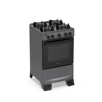 Fogão 4 Bocas Atlas Mônaco Lustro Com Mesa De Aço Bivolt Titanium