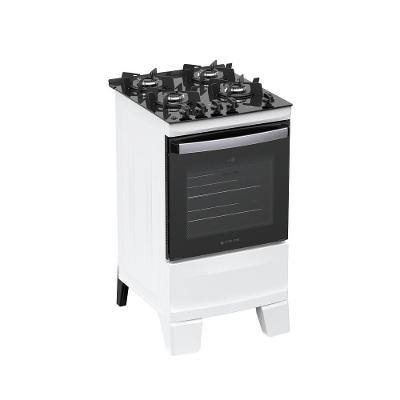 Fogão 4 Bocas Atlas Agile Up Com Mesa De Vidro A Gás Bivolt Branco