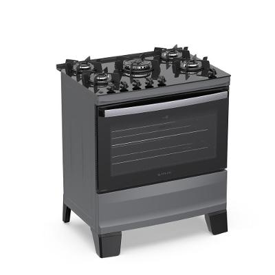Fogão 5 Bocas Atlas Agile Up Com Mesa De Vidro A Gás Bivolt Titanium